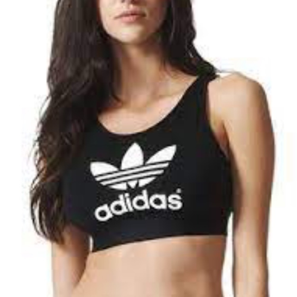 Adidas sports bra black and white size XS active wear gym sports wear comfy bra‌